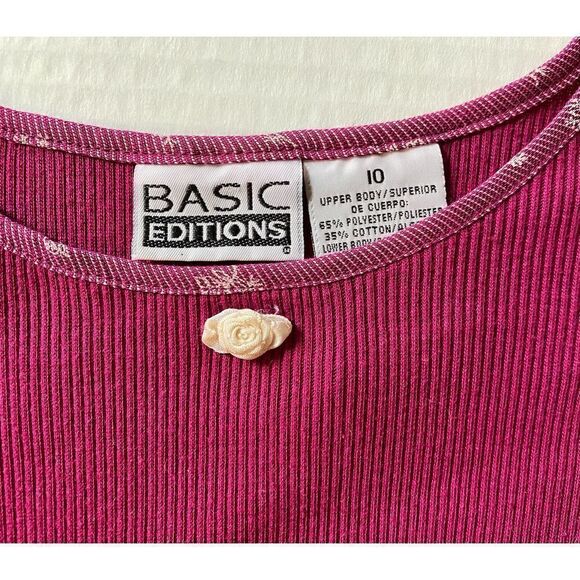 Girl’s Basic Editions Drapey Burgundy,  floral-print dress - Picture 3 of 4